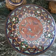 צלחת 'קלואזונה' (Cloisonne) יפנית עתיקה וגדולה מסוף המאה ה-19