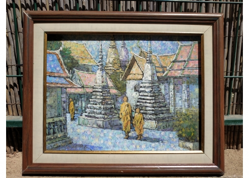 'מקדשים תאילנדים' - ציור ישן