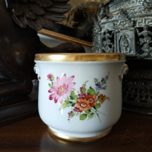עציץ פורצלן גרמני עתיק (Cache Pot), מתוצרת: 'C. G. Schierholz & son'