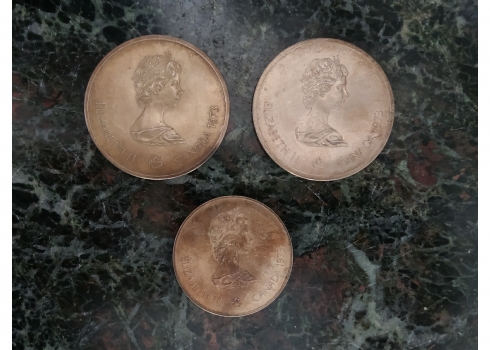 לוט של 3 מטבעות כסף קנדים ישנים, עשויים כסף '925' (סטרלינג)