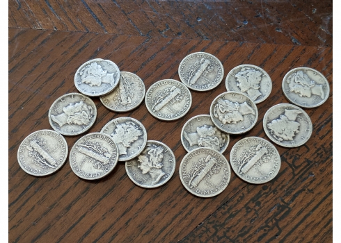 לוט של 16 מטבעות כסף אמריקאים ישנים