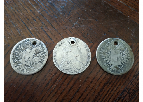 לוט של 3 מטבעות כסף אוסטרים (מריה תרזה - כסף '835'), מהשנים: 1780