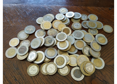 לוט של 77 מטבעות שונים מרחבי העולם.