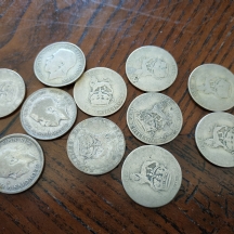 לוט של 11 מטבעות כסף, אנגליה, אחד שילינג