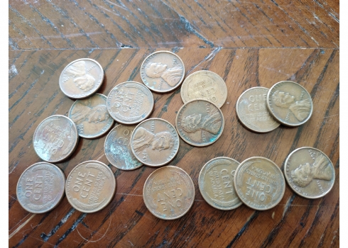 לוט של 17 מטבעות אמריקאים ישנים של סנט אחד