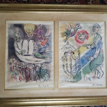 מארק שאגאל (Marc Chagall) - זוג הדפסים ממוסגרים יחד, חתומים בפלטה