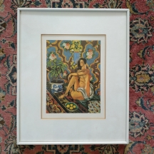 הדפס מצולם על פי ציור של הנרי מאטיס משנת 1926 'Figure decorative sur fond orneme