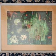 מרדכי ארדון (Mordecai Ardon) - הדפס מצולם ממוסגר, חתום בעיפרון ונושא בגב הקדשה