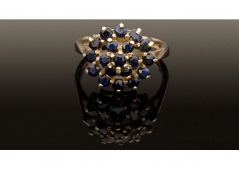 טבעת זהב משובצת ספירים   (2076)