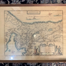 הדפס על פי מפה עתיקה: Terra Sancta qude in sacris terra promiffionis olim palest