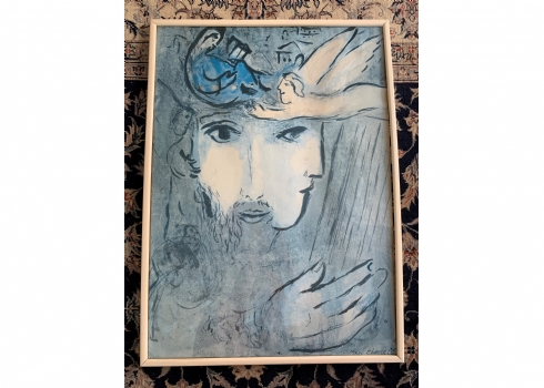 שאגאל, מארק  (Marc Chagall) - הדפס מצולם על פי הליטוגרפיה 'Double Portrait'