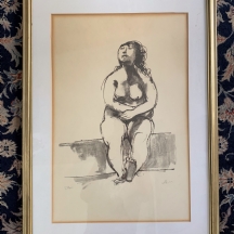 רות שלוס (Ruth Schloss) -'אנרכיסטית במנוחה', הדפס חתום בעיפרון