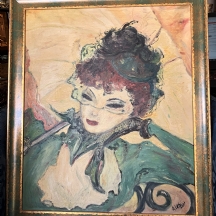 מחוה לאנרי טולוז לוטרק (Toulouse-Lautrec) - דמות אישה, שמן על בד, חתום