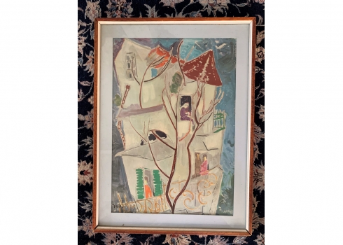 מיליה לאופר, (Milia Laufer) -'שכנות וסולמות' - הדפס מצולם, חתום בפלטה