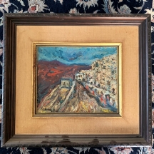 יצחק פרנקל פרנל, (Isaac Frenel (Frenkel)) -'בתים בצפת', שמן על בד, חתום