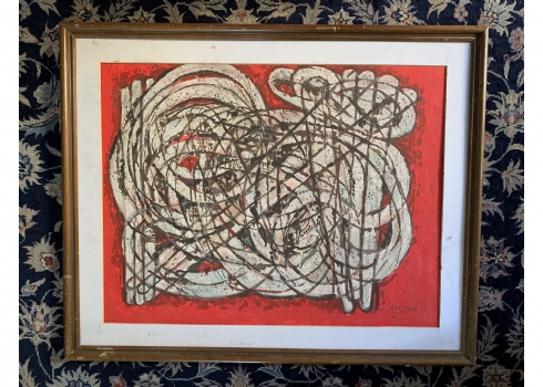 אביגדור לואיזאדא (רנזו) (Avigdor (Renzo) Luisada) -'מופשט באדום', ליטוגרפיה