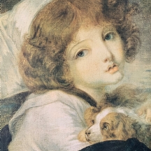 'ילדה וכלב קוקר' - הדפס על פי ז'אן בפטיסט גרוז (Jean-Baptiste Greuze)