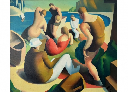 'בחוף הים' - על פי תומאס הרט בנטון (Thomas Hart Benton)