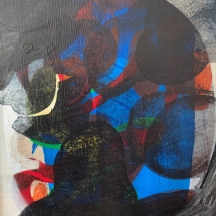 Thomas Nordback (שבדי, 1938 - 2019)  - 'ראש אישה בשחור וכחול' - שמן על לוח, חתום