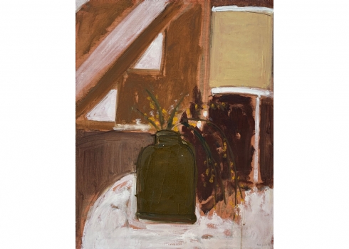 ליליאן קלאפיש - 'כד חום' - ציור גדול ויפה של האמנית, שמן על בד, חתום