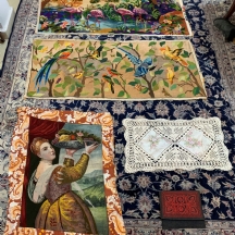 לוט של אריגים, מפות וריקמות גובלן ישנות שונות