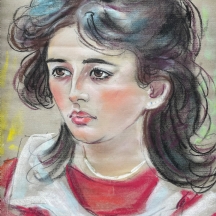 'פורטרט נערה בסינר לבן'