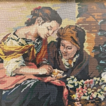 גובלן ישן, עבודת יד על פי ציורו של ברטולומה אסטבן מוריליו 'מוכרת הפירות הקטנה