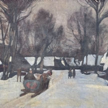 סטניסלב צ'ייקובסקי (צייר פולני, Stanislaw Czajkowski, 1878-1954) - 'מזחלת בשלג'