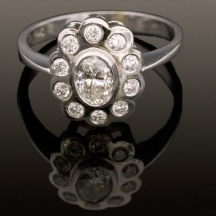 טבעת זהב משובצת יהלומים  (3103)