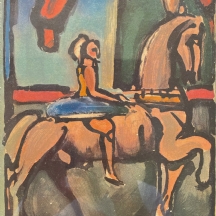 ז'ורז' רואו Georges Henri Rouault (צרפתי, 1871–1958) - 'הקרקס הגיע לעיר' - הדפס