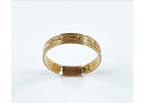 טבעת זהב ישנה ויפה, עשויה זהב צהוב 14 קארט