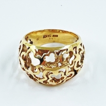 טבעת זהב יפה, עשויה זהב צהוב 14 קארט, משקל: 5 גרם, מידה לפי מוט מדידה מצולם.
