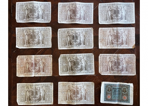 לאספני שטרי כסף - לוט של 41 שטרות גרמנים ישנים משומשים מצבים משתנים בהתאם לגיל.