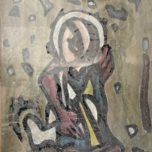 Simon Bilew (אמן צרפתי,1915–1991)  - 'רועת צאן וגדי לבן' - ציור ישן