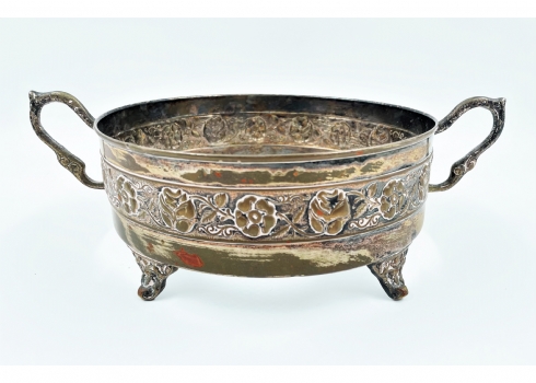 כלי עתיק עשוי מתכת מצופה כסף, חתום, 1890-1910 בקירוב