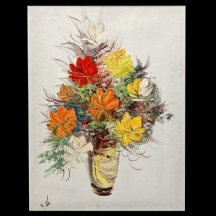 'אגרטל פרחים', שמן על לוח