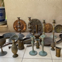 לוט סוחרים של 28 כלי נחושת ישנים שונים, פגמים לחלקם