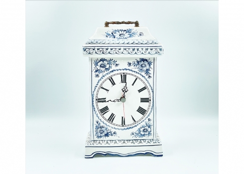 שעון חרס איטלקי שולחני בסגנון עתיק, לא נבדק מצב עבודה