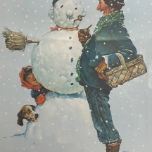 נורמן רוקוול (Norman Rockwell) הדפס מצולם ששמו 'Grandfather and Snowman'