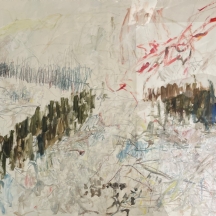 שי הרדן - 'מבואות ירושלים' - ציור גדול ויפה, טכניקה מעורבת על נייר, חתום