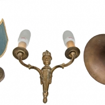לוט של מנורה פמוטים וקישוט בצורת חצוצרה (X4)