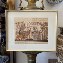 תמונה מצרית ישנה, ציור יד על נייר פפירוס