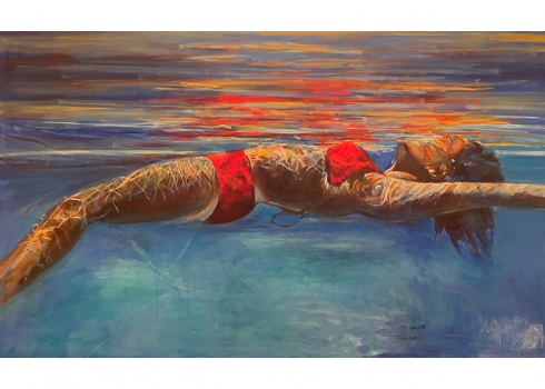 אסתר נמדר  (Ester Namdar) - 'ציפה' - ציור שמן על בד, חתום