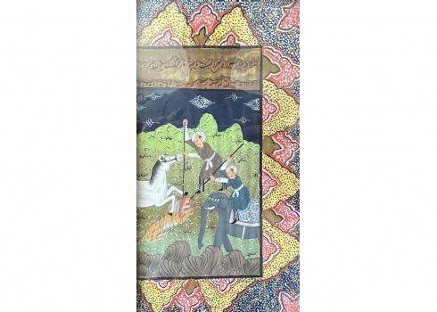 'פיל עם ארבע עיניים' - מיניאטורה הינדו-פרסית עתיקה ויפה, גואש על נייר