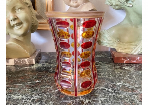 גביע זכוכית בוהמי עתיק מסוג 'Beaker Cup', בידרמייר (Biedermeier)