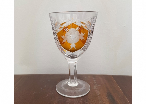 גביע קריסטל ענבר בודד