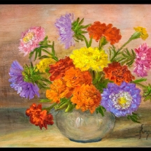 'אגרטל פרחים' - ציור ישן