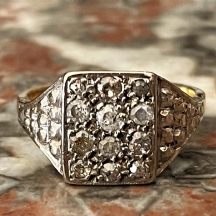 טבעת ישנה ויפה לגבר עשויה זהב צהוב 18 קארט, חתומה