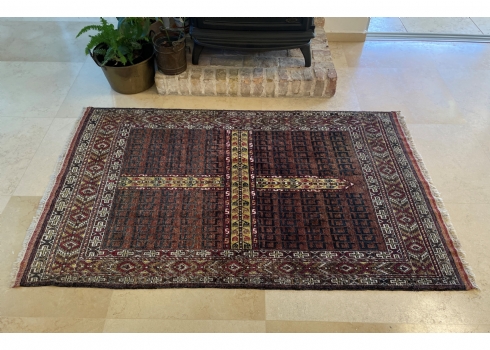 שטיח אפגני, גוון וניטג', משי על משי