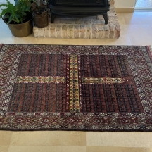 שטיח אפגני, גוון וניטג', משי על משי